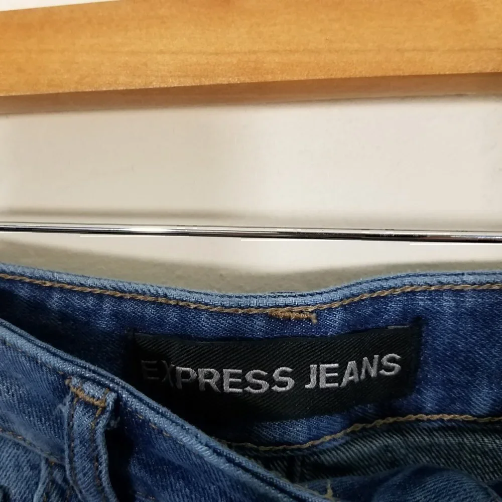 Express Distressed Jean Shorts Blue Size 0